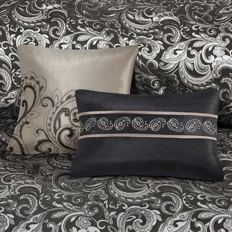 Gracie Mills Pruitt 24-Piece Jacquard Paisley Room-in-a-Bag Set