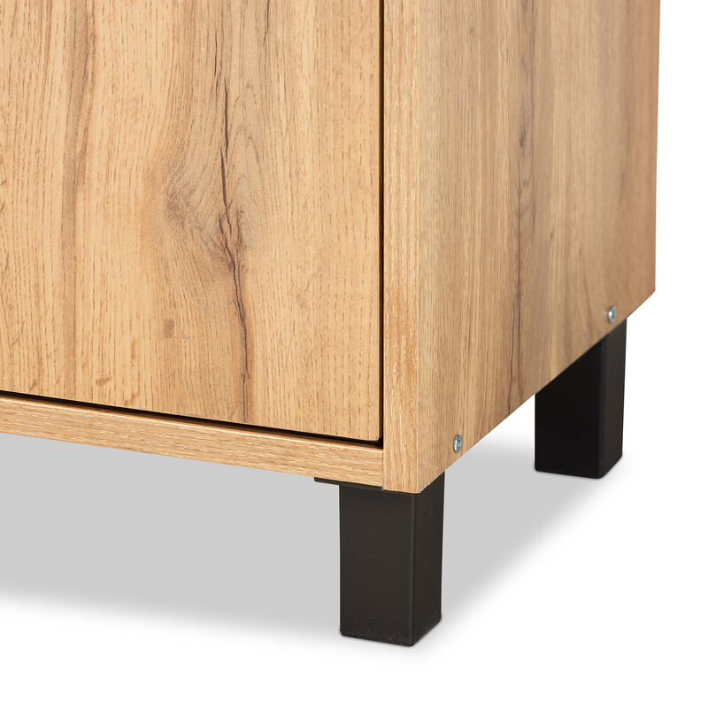 Baxton Studio Rossin Modern Oak Brown Finished Wood 2 Door Entryway Shoe Storage Cabinet