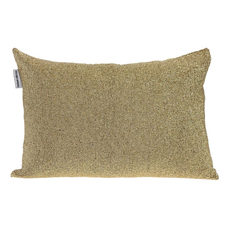 20" Gold Transitional Beaded Throw Pillow