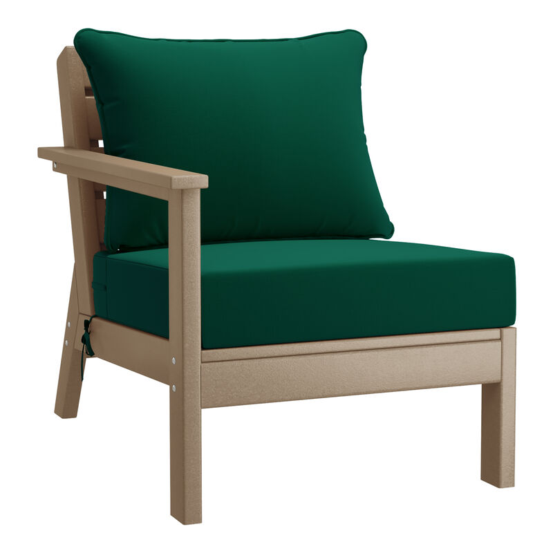 WestinTrends Outdoor Patio HDPE Sectional Sofa with Patio Cushions
