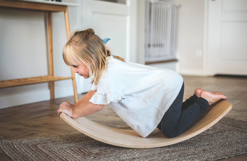 Balance Board For Kids 31.5x11.5in Wooden Swing Board for Toddlers, Natural
