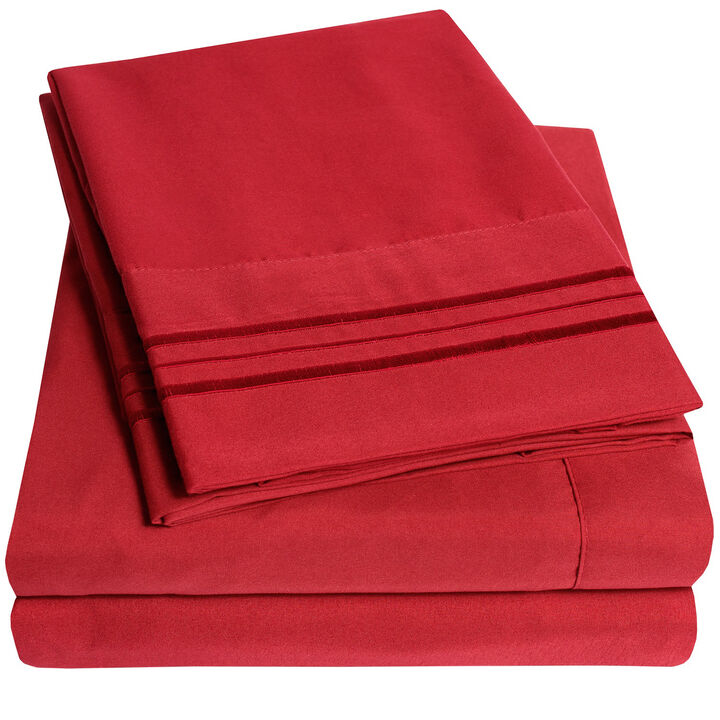 5 Piece Sheet Set, Ultra Soft 1800 Series Collection - Split King, Royal Blue