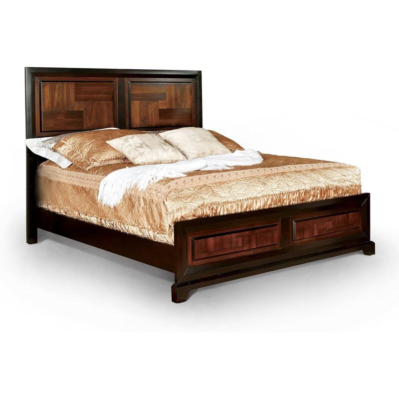 Acacia Walnut Transitional Queen Bed