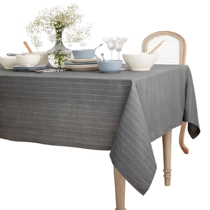 Solino Home 100% Pure Linen Tablecloth | Pinstripe