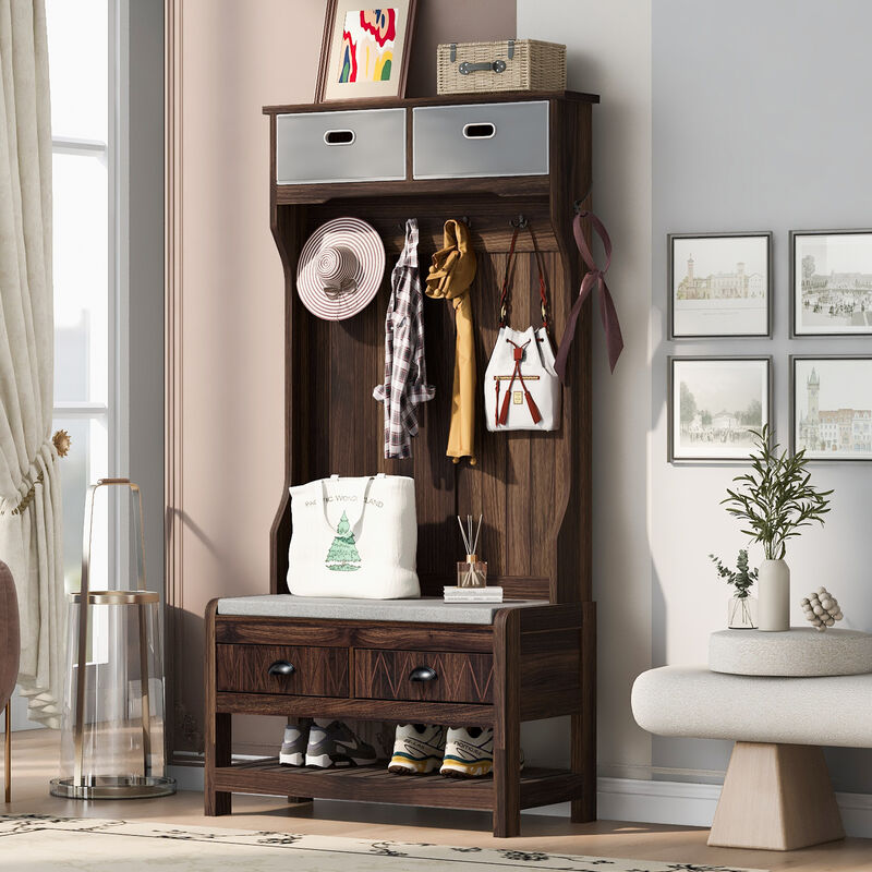 Merax Hall Tree with Bench and Shoes Storage