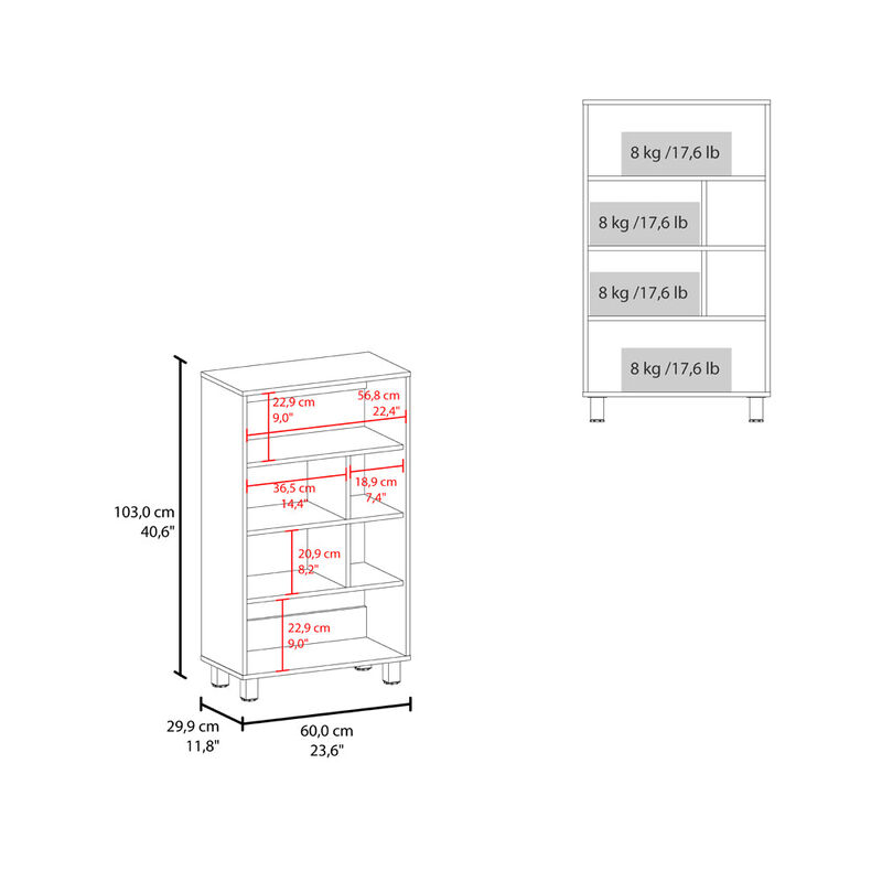 Bookcase Midway, Office, White