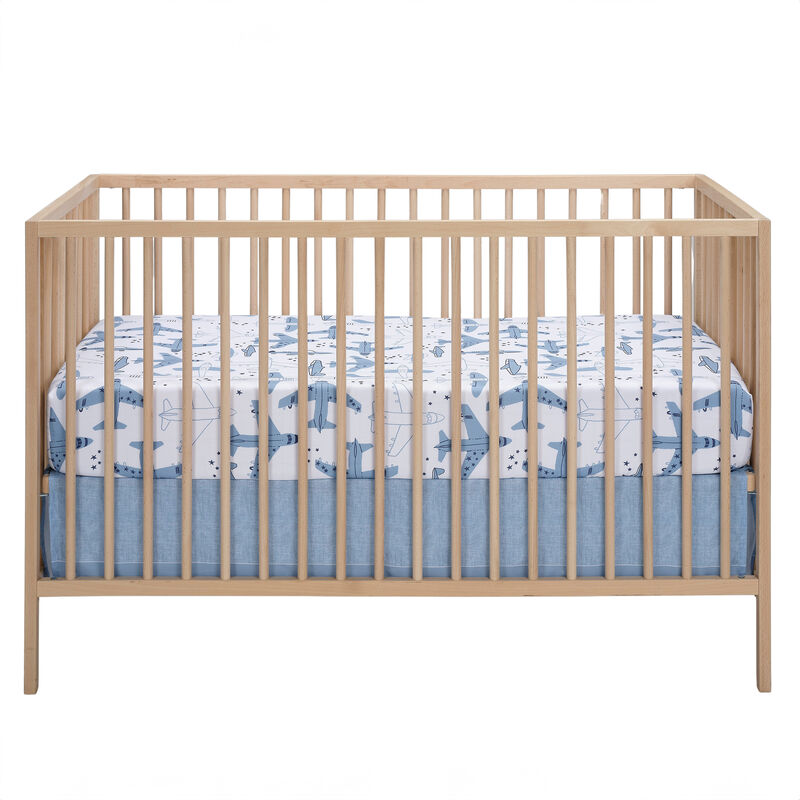 Bedtime Originals Little Aviator Airplane Baby/Toddler White Fitted Crib Sheet
