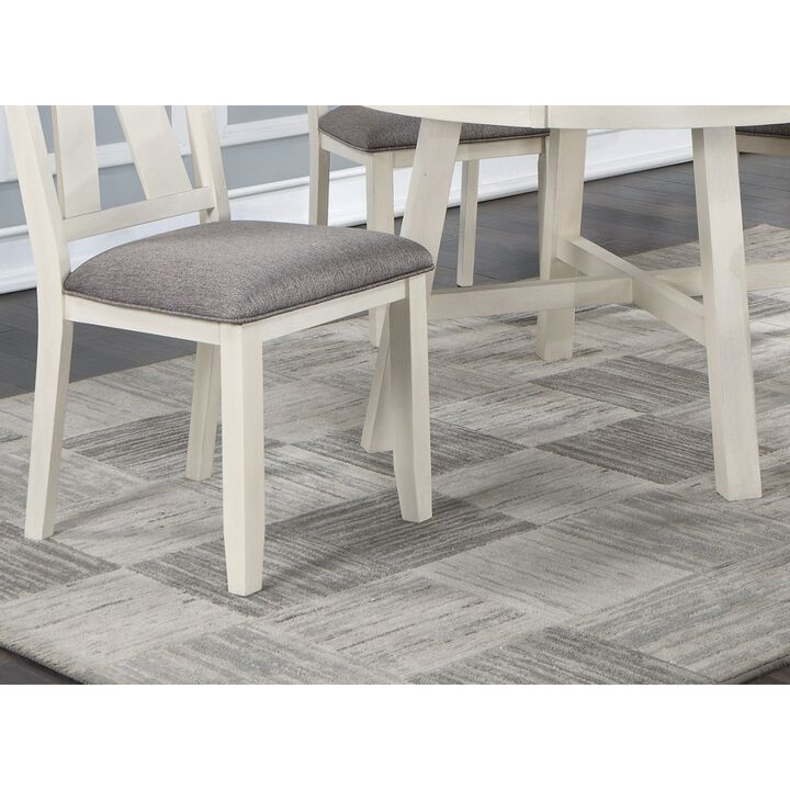 Dining Room Furniture Set Of 2 Chairs Fabric Cushion Seat Clean Lines Side Chairs