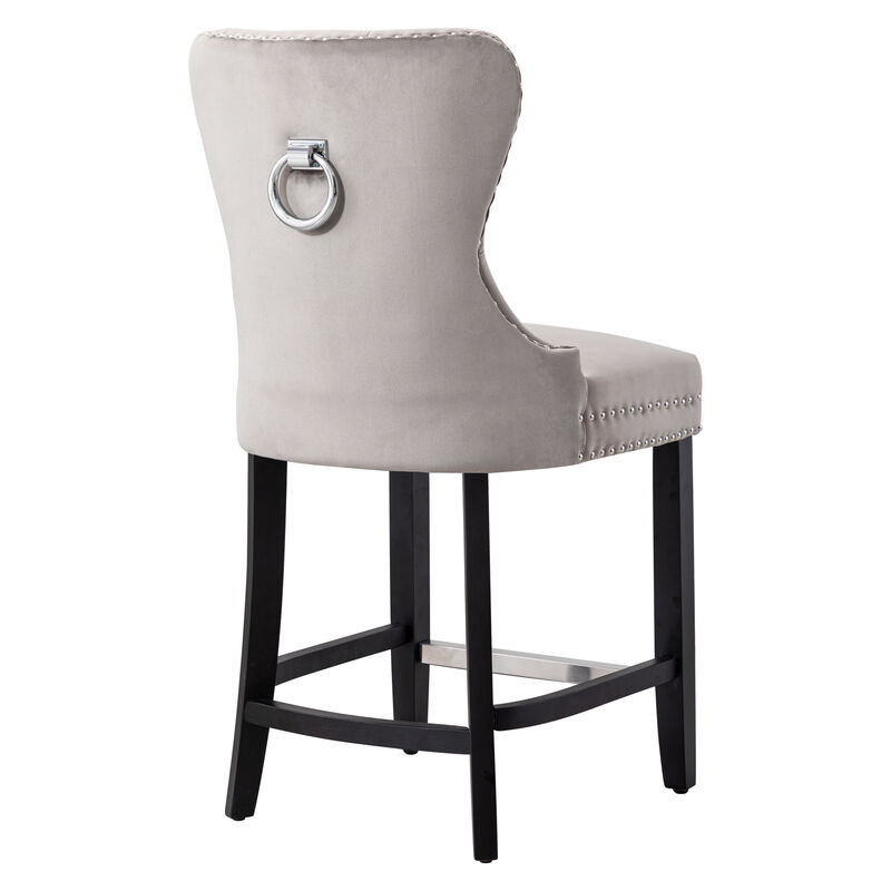 WestinTrends 24" Tufted Velvet Counter Stool