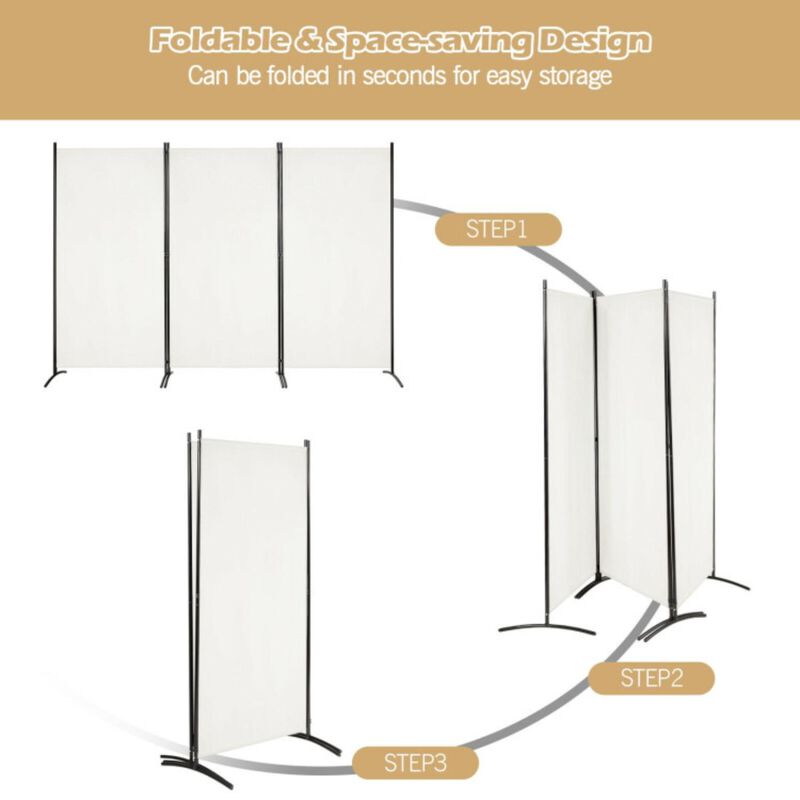 Hivvago 3-Panel Room Divider Folding Privacy Partition Screen for Office Room