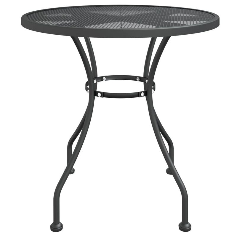 Yoko Outdoor Breakfast Table, Dark Gray Mesh Iron, Round 32 Inch Top - Benzara