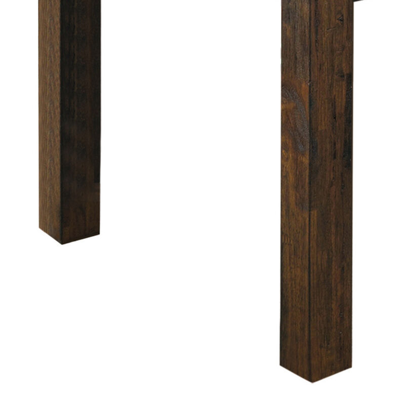 Wooden Rectangular Dining Table, Natural Wood Brown - Benzara