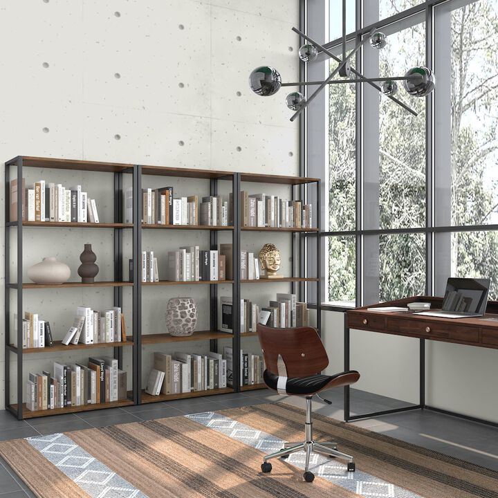 Simpli Home Ralston Solid Acacia Wood Bookcase In Rustic Natural Aged Brown
