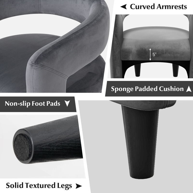 Comfy Accent Armchair with Footrest-Gray