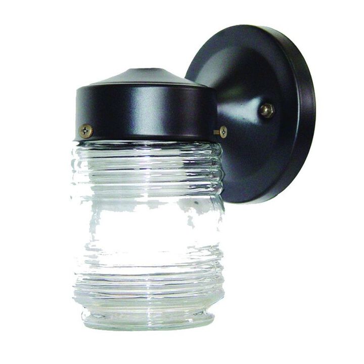 Hivvago Black Standard Jelly Jar One Light Outdoor Wall Light