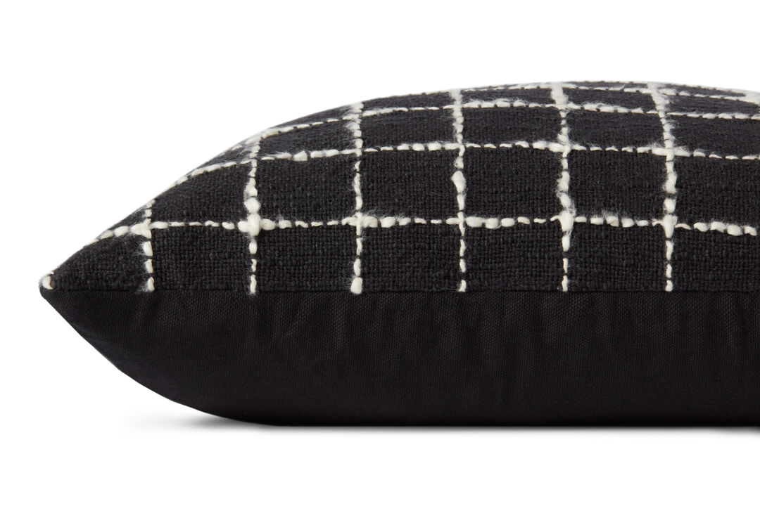 Mary PMH0040 Black/Ivory 18''x18'' Cover Only by Magnolia Home by Joanna Gaines x Loloi