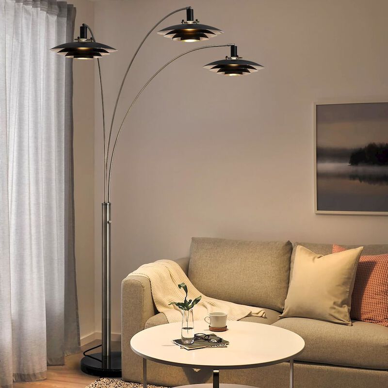 NOVA OF CALIFORNIA Rancho Mirage 3 Light Arc Floor Lamp - Antique Nickel