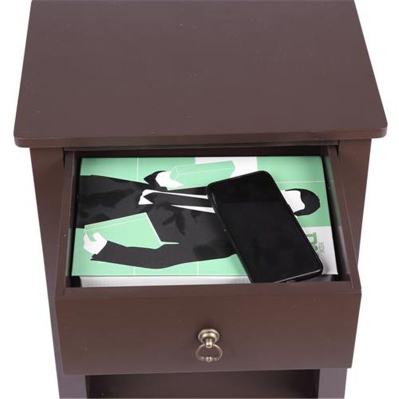 Nightstand Modern End Table, Side Table with 1 Drawer and Storage Shelf
