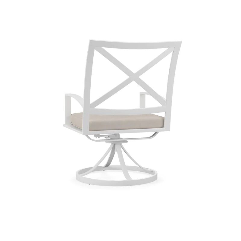 Bristol Swivel Dining Chair in Canvas Flax w/ Self Welt