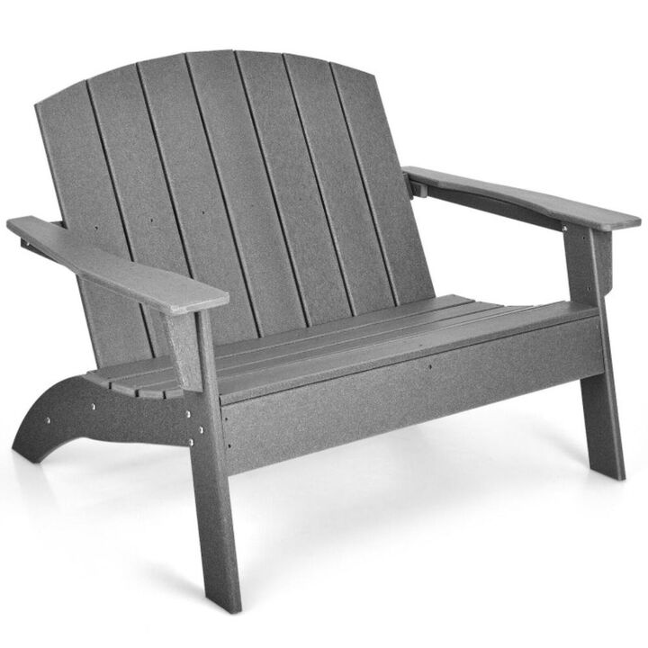 Hivvago HDPE Patio Adirondack Chair for Porch Garden Backyard-Gray