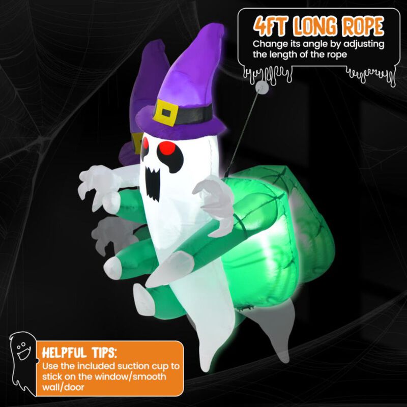 Hivvago 3.6 FT Halloween Inflatable Ghost Broke Out from Window