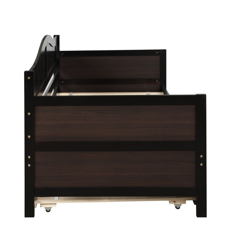 Merax Wooden Daybed with Trundle Bed
