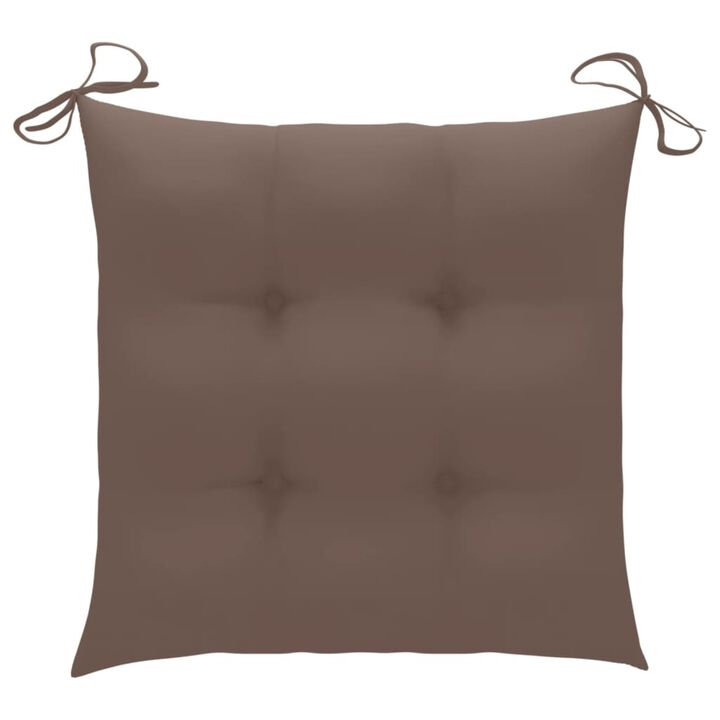 vidaXL Chair Cushions 4 pcs Taupe 19.7"x19.7"x2.8" Fabric