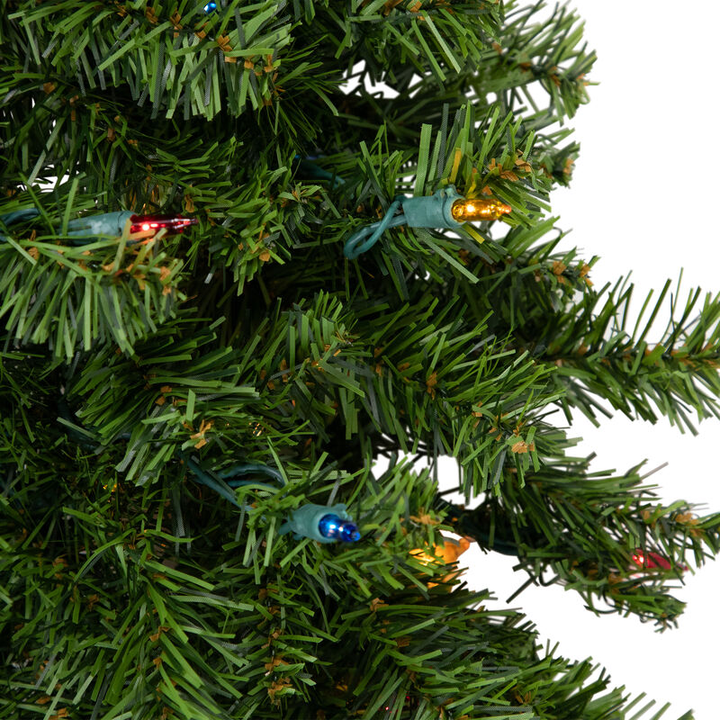 Pre-Lit Canadian Pine Artificial Christmas Wreath  36 inch  Multi Lights