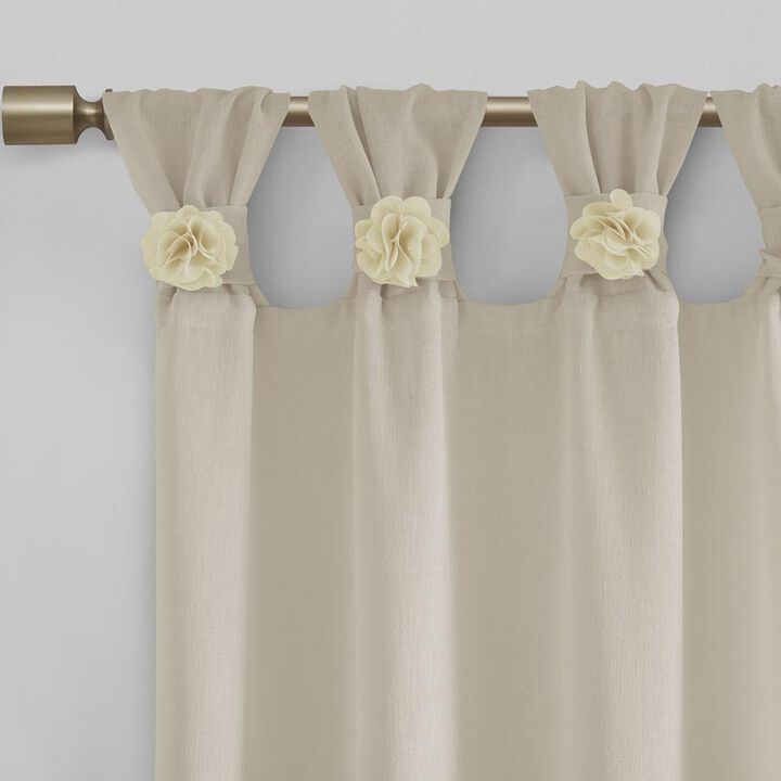 Belen Kox Rosette Tab Top Floral Window Panel, Belen Kox