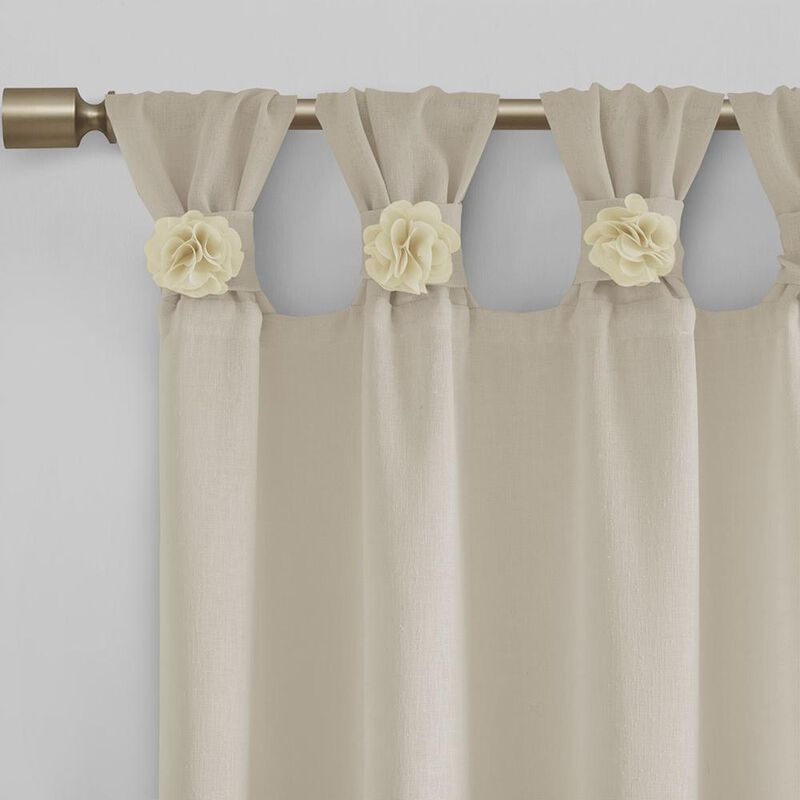 Belen Kox Rosette Tab Top Floral Window Panel, Belen Kox