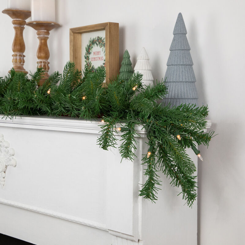 9' x 10" Pre-Lit Sierra Noble Fir Artificial Christmas Garland  Clear Lights