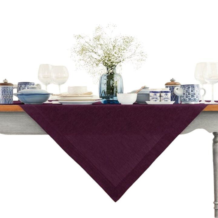 Solino Home 100% Pure Linen Table Throw 52 x 52 Inch | Athena