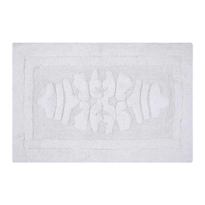 Knightsbridge Cipher 220 GSF Non Skid Back Bath Rug 21 x 34 - White
