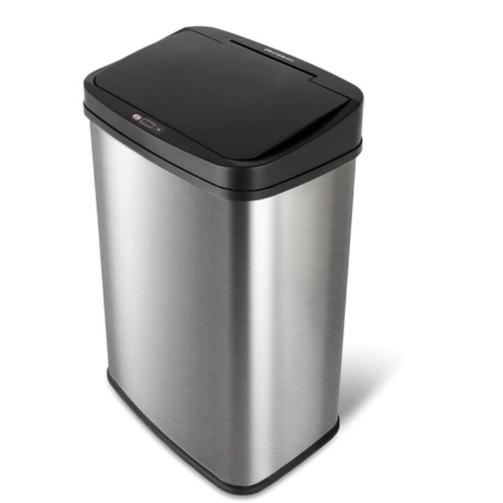 Hivvago Top 13 Gallon Stainless Steel Kitchen Trash Can with Motion Sensor Lid