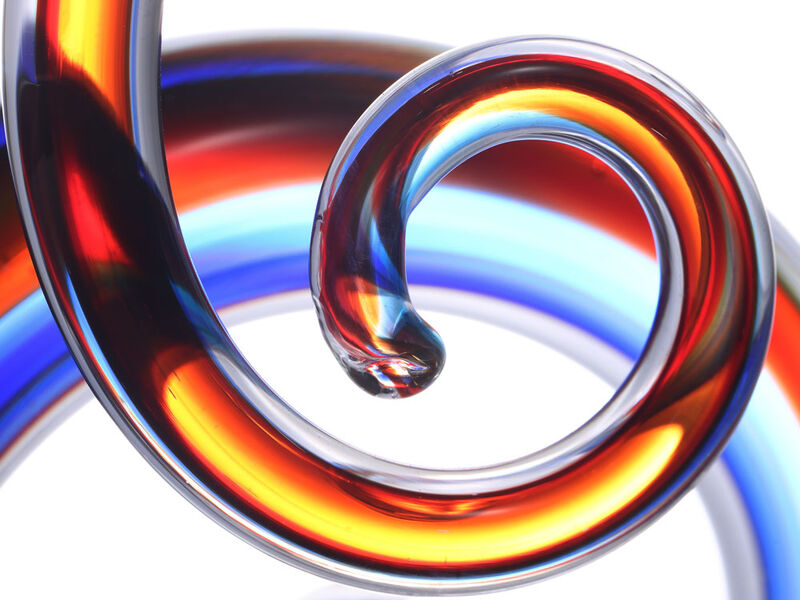 Hand Blown Treble Sommerso Art Glass Sculpture