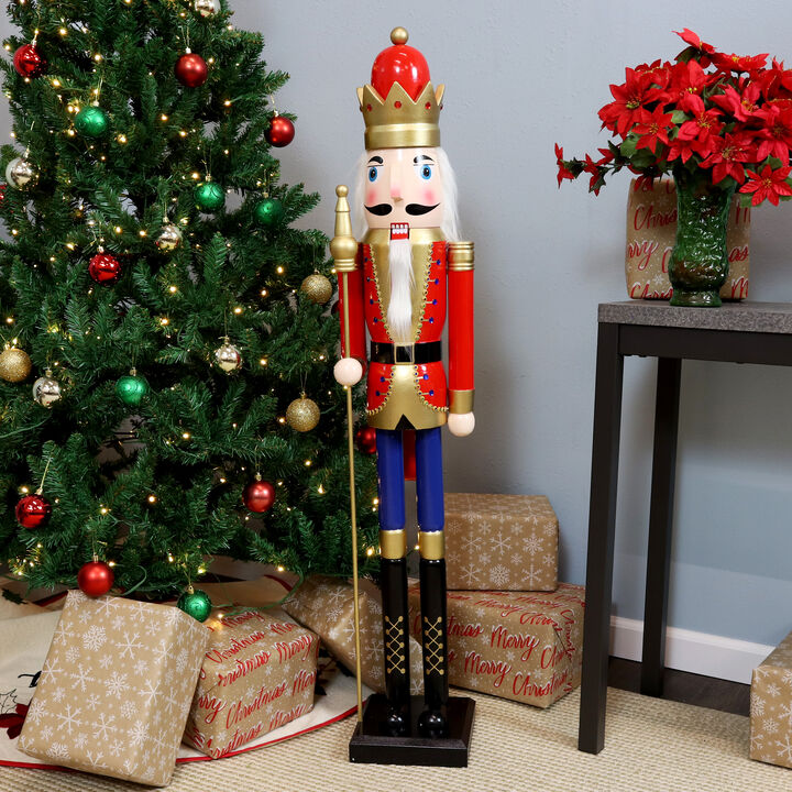 Sunnydaze Arnold the Strong Indoor Christmas Nutcracker Statue - 48 in