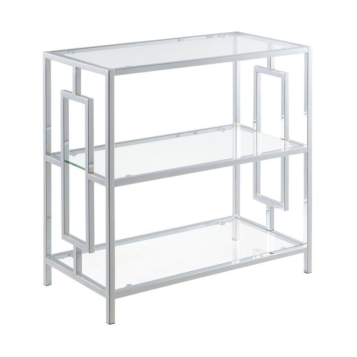 Convenience Concepts Town Square Chrome 3 Tier Chairside End Table