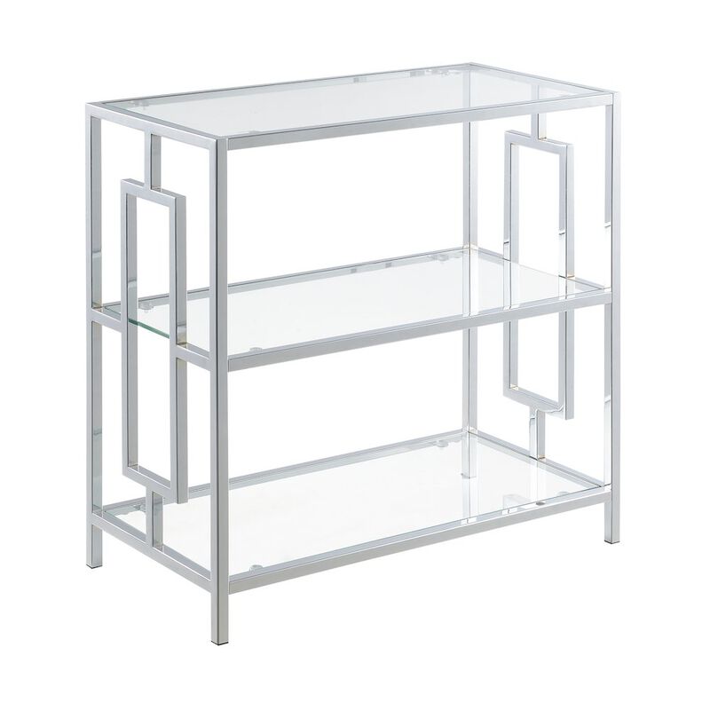 Convenience Concepts Town Square Chrome 3 Tier Chairside End Table