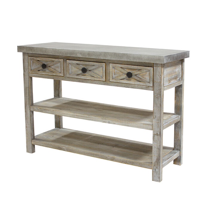 Table with 2 Shelves and 3 Drawers for Stylish Storage and Home Organization