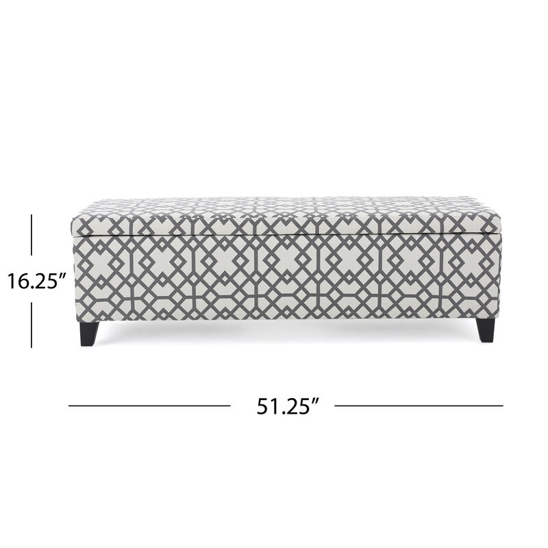 Geo-Upholstered Storage Bench Style and Function in One