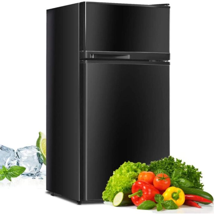 Costway 2 Doors Cold-rolled Sheet Compact Refrigerator