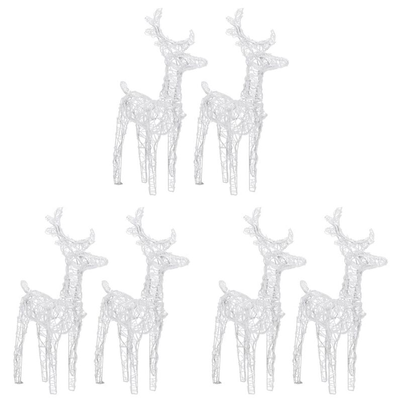 6pc Set Outdoor Christmas Reindeer with 240 Cool White LED Lights - Benzara