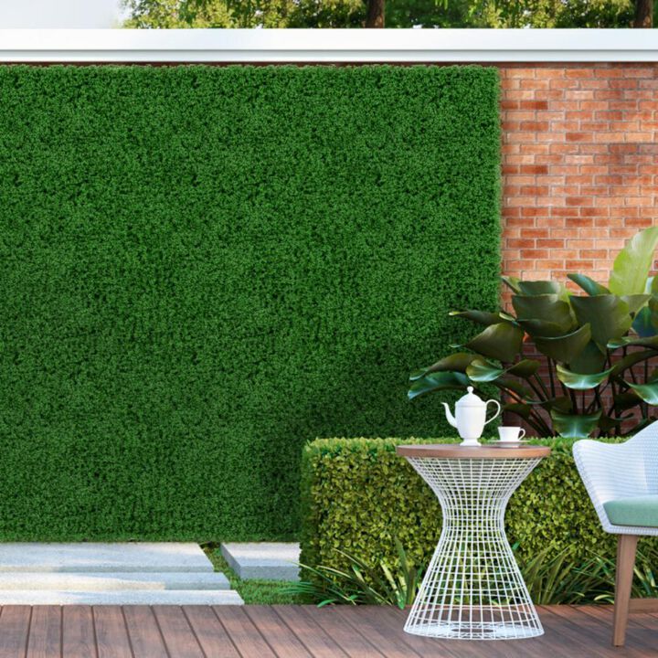 Hivvago 12 Pieces 20 x 20 inches Artificial Grass Wall Panels for Garden Yard Balcony