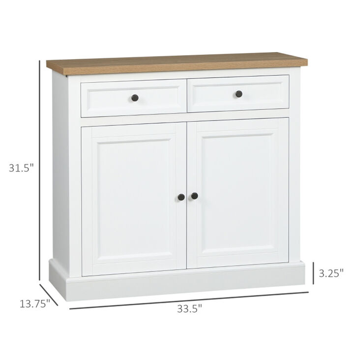 Freestanding Kitchen Cabinet with Doors and Adjustable Shelves
