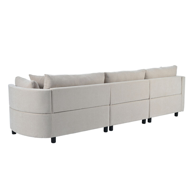 Merax Modern Fabric Sofa with Three Pillows