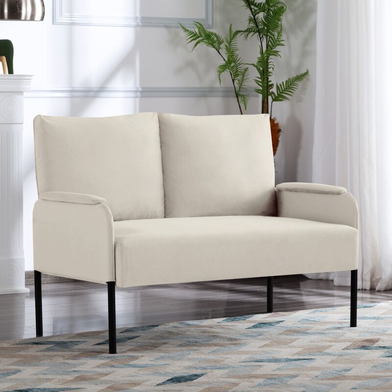 45.7 in. W Square Arm Velvet Modern Straight Sofa