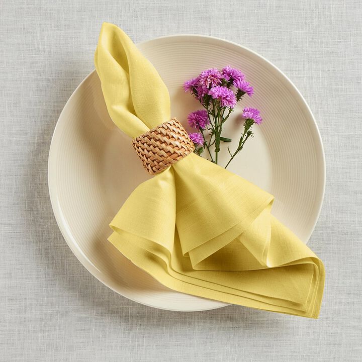 Solino Home 100% Pure Linen Dinner Napkins 20 x 20 Inch Set of 4 | Fete