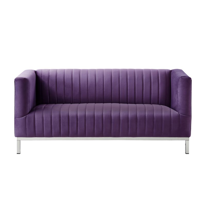 Inspired Home Jay Velvet Loveseat