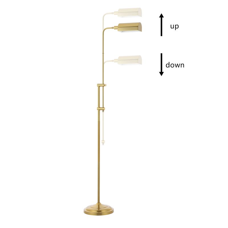 Zinnia Industrial Minimalist Height-Adjustable Iron Pharmacy LED Floor Lamp