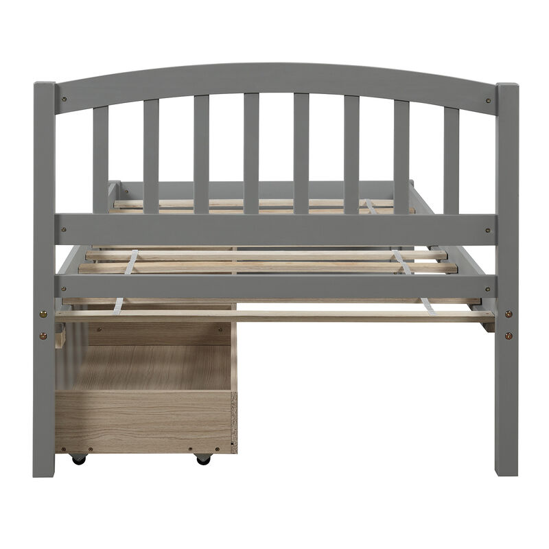 Merax Wood Bed Frame with Two Drawers